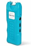 POLICE 628-58 Billion Mini Stun Gun - Rechargeable with Siren Alarm LED Flashlight, Blue