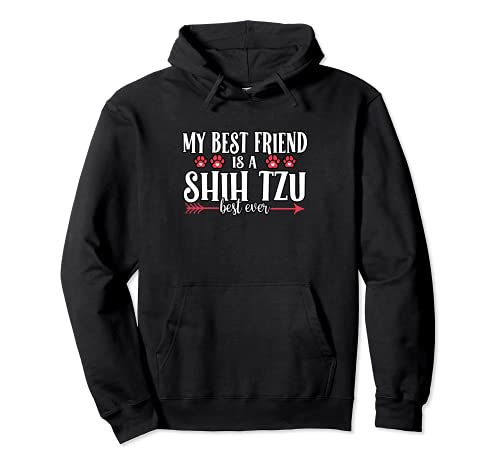 Lustiges Hundefutter mit Aufschrift 'My Best Friend Is A Shih Tzu', für Hundefreunde, Fellparents Pullover Hoodie