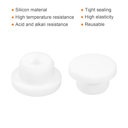 Image of MECCANIXITY 4pcs T-Shaped Silicone Plugs 18mm 11 /16 Inch Dia Snap in Plug Hole Seal Cover Round Rubber Stopper for Kitchen Rubber Bulkheads Waterproof Sealing Plugs White