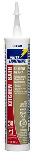 Image of White Lightning W21101010 Silicone Ultra Kitchen & Bath Sealant, Clear, 10 fl. oz.