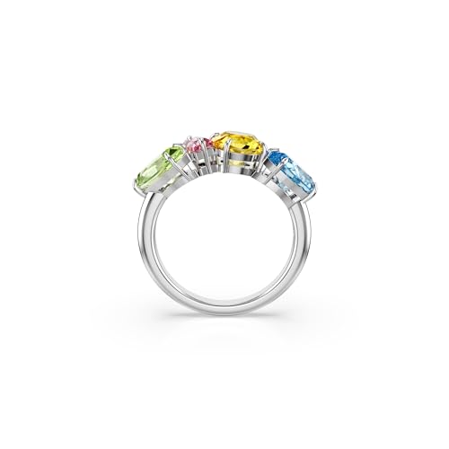 Swarovski Gema Ring, Mixed Cuts, Multicolored, Rhodium Finished; Size: Us 7; Eu 554