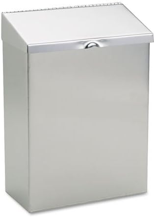 Wall Mount Convertible Sanitary Napkin Receptacle, 8 x 4 x 11, Stainless Steel, Sold as 1 Each