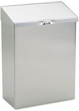 Wall Mount Convertible Sanitary Napkin Receptacle, 8 x 4 x 11, Stainless Steel, Sold as 1 Each
