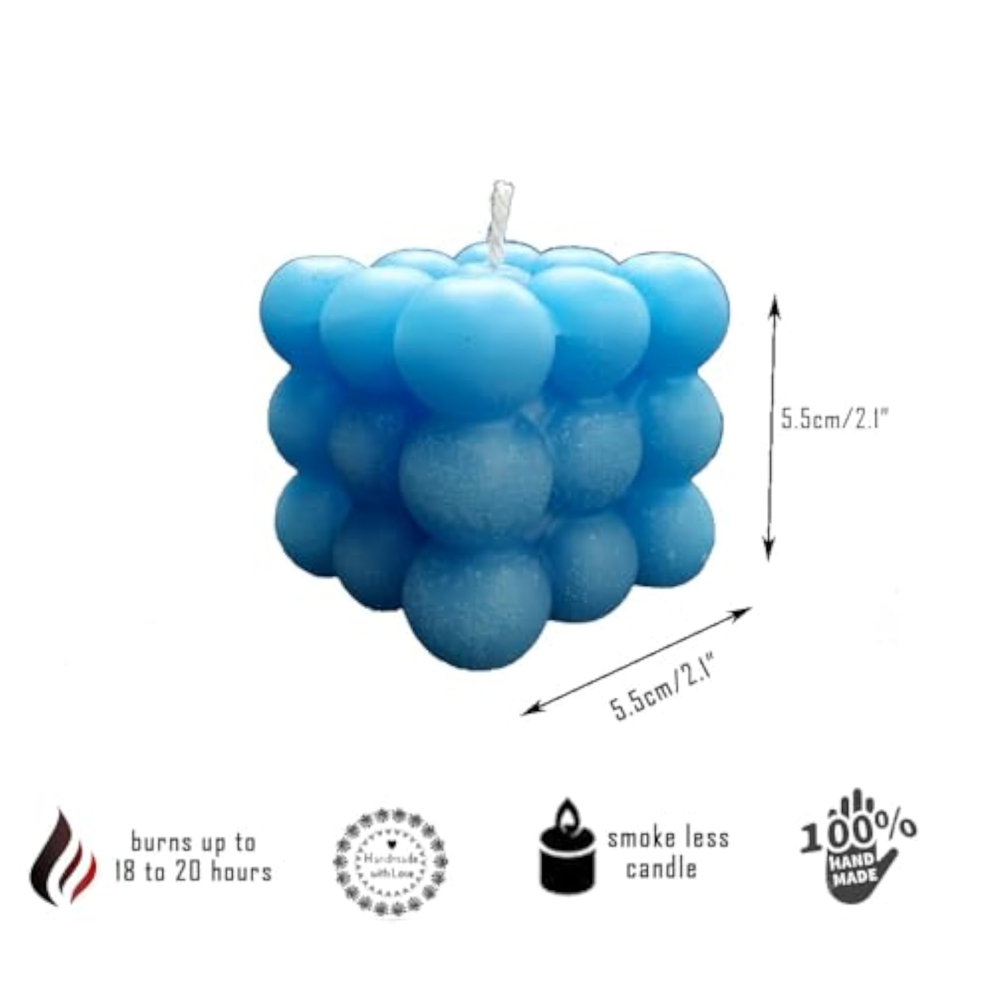 Scented Wax Cloud Cube Bubble Candle, Jasmine