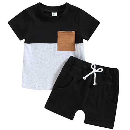 Image of Mubineo Infant Toddler Baby Boy Summer T Shirt Shorts Outfits Short Sleeve Tee Tops Clothes Set