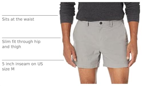 Image of Amazon Essentials Men's Slim-Fit 5 inch Lightweight Comfort Stretch Oxford Cotton Shorts