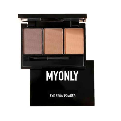 Eyebrow Powder Kit - Palette Set with Brush & Mirror for Defining, Filling & Sculpting Brows in Dark or Light Brown