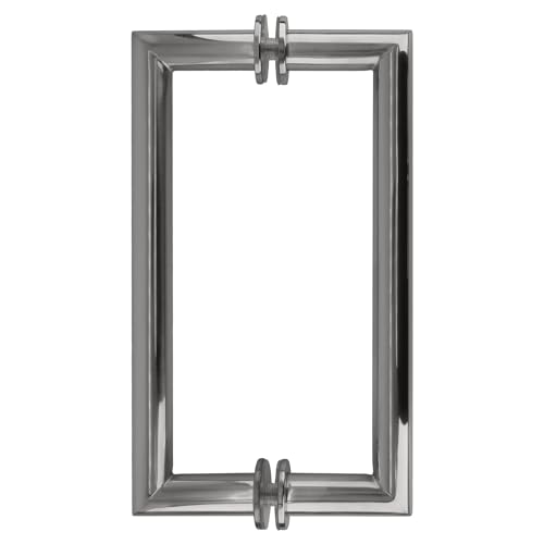 Image of C.R. Laurence CRL Polished Chrome 8 inch MT Series Round Tubing Mitered Corner Back-to-Back Pull Handle