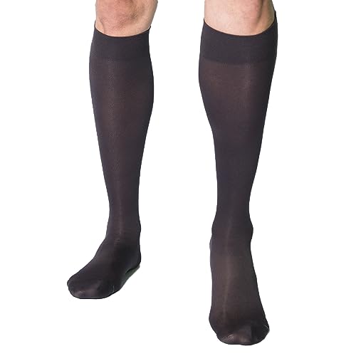 Meia 3/4 Compressão Suave 14-18mmHg Importada Repomen Cotton Masculina Tamanho:XL;Cor:Cinza
