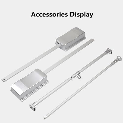 Tringle de placard rabattable en acier argent avec rail de levage de 66 LB - 7
