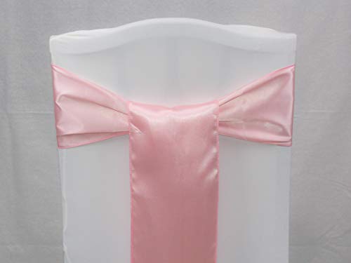 Events n Fabrics ENF Lot de 200u00a0Satiné Chaise Sash Nu009cud pour Mariage Banquet Fête Événement Décoration Sb00u009640u00a0Couleurs - Rose