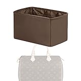 XYJG Purse Handbag Silky Organizer Insert Keep Bag Shape Fits LV Speedy 16/20/25/30/35/45 bags, Luxury Handbag Tote Lightweight Sturdy(Etoupe grey, Speedy 25)