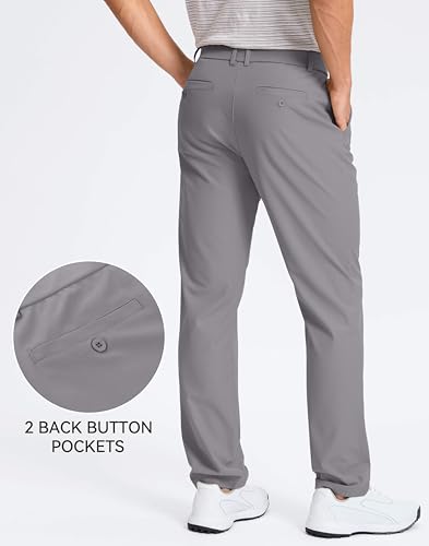 Image of Pudolla Men's Golf Pants 30 inch /32 inch /34 inch Comfy Stretch Dress Work Pants Lightweight Quick Dry Casual Slacks Trousers with Pockets