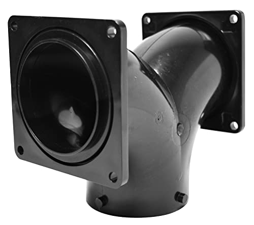 Image of Valterra T1039 Two-Way Ell with 3 inch Bayonet x 3 inch Rotating Flange x 3 inch Rotating Flange , Black