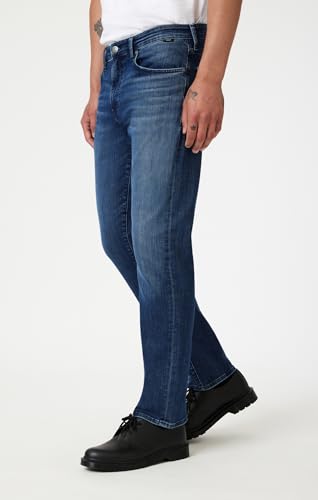 Mavi Men's Zach Mid Rise Straight Leg Jeans, Dark Brushed Nashville, 34x342