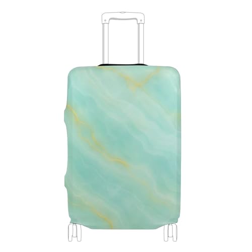 Joisal Green Marble Texture Suitcase Covers for Luggage Protector Elastic Travel Luggage Sleeve for Women Flower, M, Fits 22-24 Inch Case