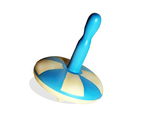 Image of VParents Wooden Spin Tops Non Toxic Organic for Kids (3 Years+) - Curiosity & Fine Motor Skills (4 Pieces) (Pink Blue Purple Red)