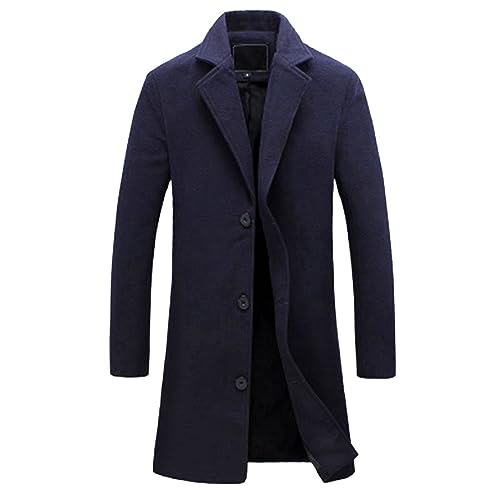 Veste d'hiver matelassée pour homme en cuir marine taille L