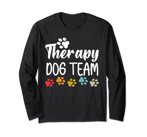 Vintage Therapy Dog Team Pet Lovers Animal Assisted Therapy Long Sleeve T-Shirt