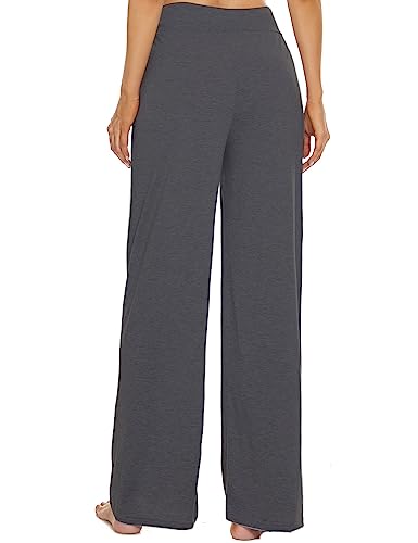 Image of LOCUBE Women's Pajama Pants, Soft Comfy High-Waist Wide-Leg Lounge Pants with Drawstring and Pockets