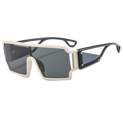 Lunettes de soleil rétro à monture creuse artisanale, verres surdimensionnés protection UV400
