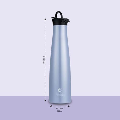 Image of CLAY CRAFT VACBOTT Vega Double Walled|18 Hours Hot and 24 Hours Cold Water Bottle Vacuum Insulated|Flask Bottle 650ml|Steel Bottles for Travelling|BPA-Free|BIS Certified|1Year Limited Warranty