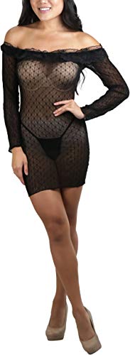 Image of ToBeInStyle Women's Stretch See Through Fishnet Novelty Mini Rave Party Dress
