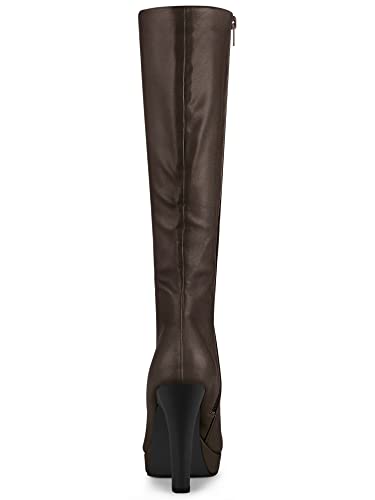 Allegra K Women's Chunky Heel Round Toe Platform Knee High Boots4