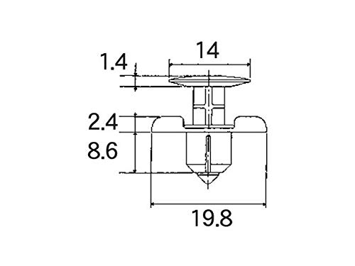 ボストン (VOSTON) 自動車用部品 プッシュリベット 黒色 1袋10個入り BC5177