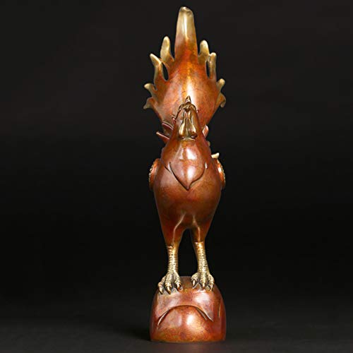 Lhmyghfdp Chinese Zodiac Decoration Chicken Statue Home Office Feng Shui Decoration Wealth Luck Desktop Decoration Gift Outdoor Patio Yard Decoration,Copper,S #TOP3