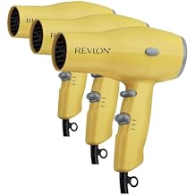 REVLON Compact Hair Dryer | 1875W Lightweight Design, Perfect for Travel, Yellow, Plastic