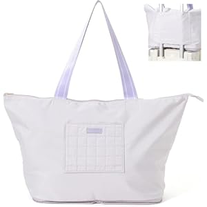 [Francfranc] フランフラン ポップステッチキルト キャリーオントート ライトグレー 撥水加工 旅行 トラベル 拡張 軽量 ボストンバッグ 旅行バッグ 大容量" 