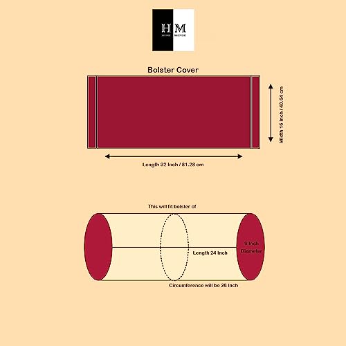 HOMEMONDE Bolster Round Cushion Covers 16 x 32 Inches for Living Room Decoration (Yellow Quatrefoil) Cotton