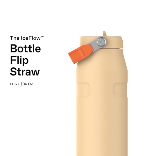 Image of Stanley 1913 Flip Straw Sports Water Bottle with Straw 1.06L - 15 Hours Cold - 4 Days Iced - Stainless Steel - BPA Free - Leak Resistant - Fits in Cup Holder - Dishwasher Safe - Orange Sherbet | 15 Hours Cold - 4 Days Iced - BPA-Free - Leak Resistant - Dishwasher Safe - Fits Cup Holder