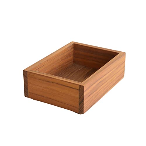 MANJA JFW-0062 チークウッドカトラリーケース 《幅14.8cm×奥行10.8cm×全高5.4cm》 木製 天然木 木目 箱 小物入れ テーブルウェア キッチン用品 ナチュラル シンプル おしゃれ 贈り物 ハンドメイド (S)