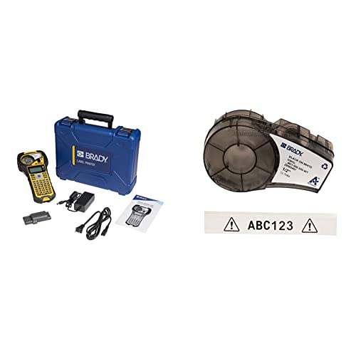 Image of Brady M210 Portable Label Printer Kit (M210-KIT) and Brady Authentic Vinyl Label Roll for Indoor /Outdoor Use