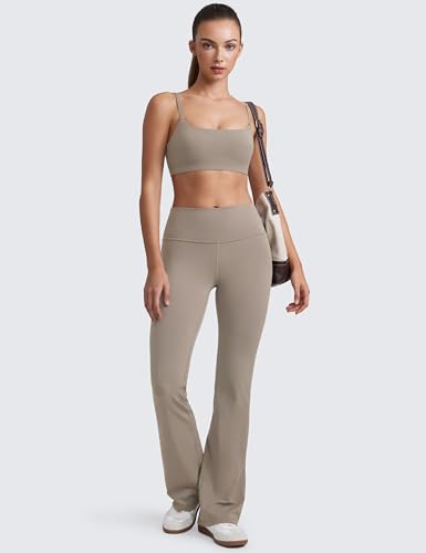 Image of CRZ YOGA Butterluxe Scoop Neck Sports Bras | Light Support, Removable Pads, Yoga, Extremely Soft, U Back, Adjustable Spaghetti Straps, for Women