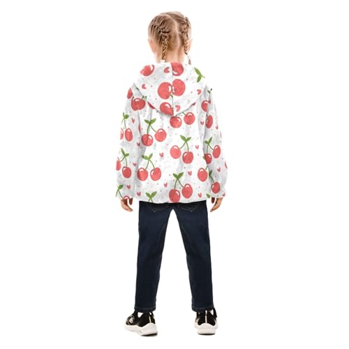 OTVEE Cherry Fruit Dot Kids Hoodie Jacket Fall Spring Full Zip Warm Outwear Coat4