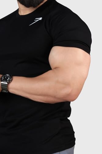Image of FUAARK Men's Solid Slim Fit Sports Gym T-Shirt