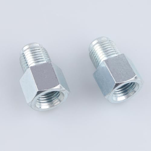 Image of AC PERFORMANCE 3 /8x24 Inverted to 7 /16x24 Male Fittings Zinc Steel 2PCS | Female inverted to male thread adapter, zinc-coated steel for automotive brake lines