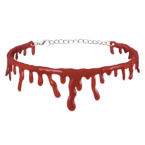 Gargantilla con sangre goteante, collar para mujer para disfraces de fiesta de Halloween, imitación sangrado, joyas para cosplay, juegos de rol, eventos temáticos teatrales, espectáculos, Refer to