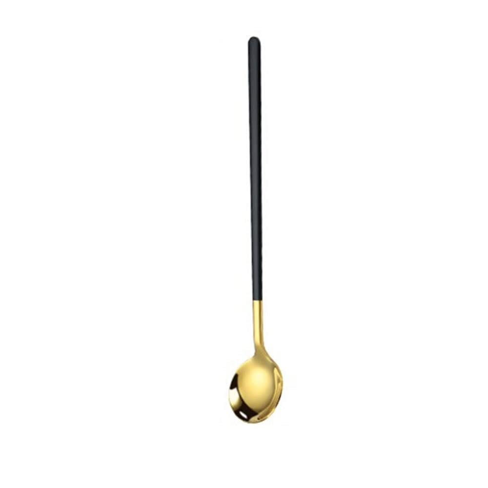 Cucharas de Café, Té Mango Largo Café Mezcla Cuchara Cabeza Redonda Helado Postre Cucharadita Cocina Cocina Cocina Vajilla Utensilio Cuchara para Cocinar，Cuchara de Sopa (Quantity : 6)