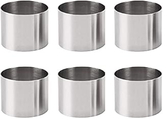 Tagoiru 6 sztuk okrągłych foremek do wycinania ciastek ze stali nierdzewnej, mus, okrągły kształt, do pieczenia, smażenia jajek