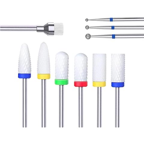 AEXIRI 10pcs Diamond Nail Drill Bit Set Cover
