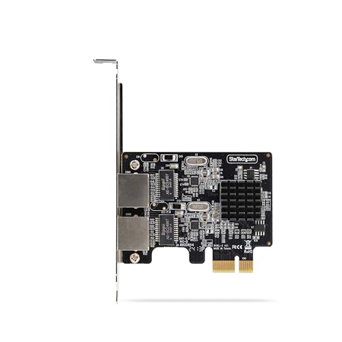 Image of StarTech 2-Port Gigabit PCIe Network Card, NIC, Adapter (ST1000SPEXD4T) | 2x Realtek RTL8111H, PCI Express LAN Card