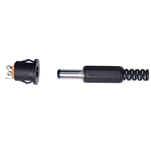 Image of Electronic Spices 5.5mm Male Plug and Female Jack 3 Pin Pcb Panel Mount Dc Power Connector Pack of 50 Pair