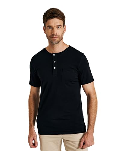 METARINO Men's Merino Wool Henley T-Shirt Short Sleeve Button Casual Shirts Athletic Tee Shirt Tops