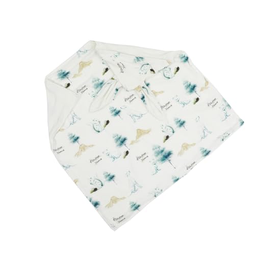 Image of Baby Hooded Towel Set：28 inchx28 inch Inch Bamboo Viscose & Cotton Muslin,Ultra Soft Bunny Ear Hood with Cat,Squirrel and Dog Print - Absorbent Bath /Swim Towel for Newborn Toddler (Cat and Dog)