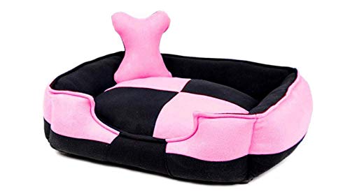 Image of Petslover Ultra Soft Fleece Fabric Polyester Filled Sofa Reversible Dog /Cat Beds, Pink & Black (Export Quality) - XXL