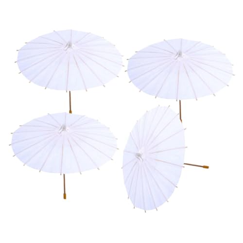 TEMPNAP 4個 向け手作り油紙傘 の白無地紙傘 水彩 グアッシュ対応 絵画教材 装飾用クラフト素材